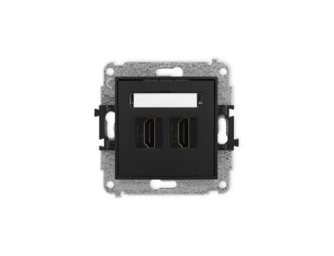 ICON Mechanizm gniazda podwójnego HDMI 2.0 czarny mat 12IHDMI-4