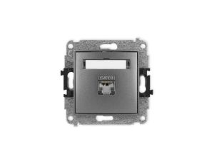 ICON Mechanizm gniazda komputerowego pojedynczego 1xRJ45, kat. 6, ekranowane, 8-stykowy grafitowy 11IGK-5