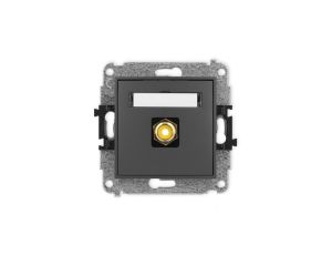 ICON Mechanizm gniazda pojedynczego RCA (typu cinch - żółty, pozłacany) grafitowy mat 28IGRCA-1