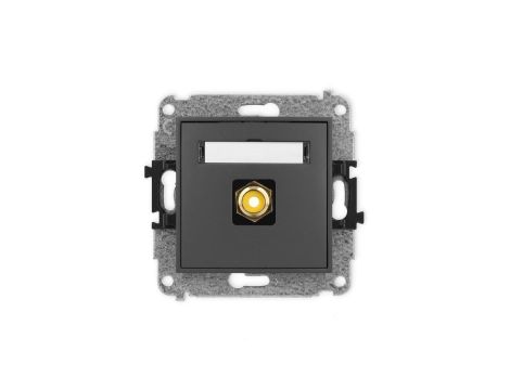 ICON Mechanizm gniazda pojedynczego RCA (typu cinch - żółty, pozłacany) grafitowy mat 28IGRCA-1