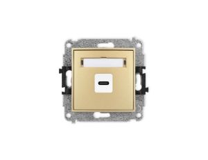 ICON Mechanizm gniazda pojedynczego 1xUSB C-C złoty 29IGUSB-7