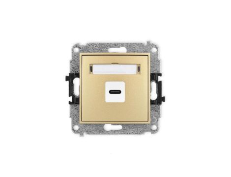 ICON Mechanizm gniazda pojedynczego 1xUSB C-C złoty 29IGUSB-7