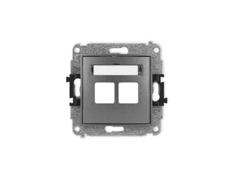 ICON Mechanizm gniazda multimedialnego podwójnego bez modułu (standard Keystone) grafitowy 11IGM-2P