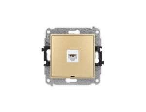 ICON Mechanizm gniazda komputerowego pojedynczego 1xRJ45, kat. 6A, 8-stykowy, bez pola opisowego złoty 29IGKBO-7