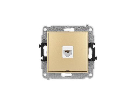 ICON Mechanizm gniazda komputerowego pojedynczego 1xRJ45, kat. 6A, 8-stykowy, bez pola opisowego złoty 29IGKBO-7