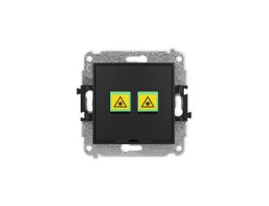 ICON Mechanizm gniazda światłowodowego/optycznego podwójnego, bez pola opisowego czarny mat 12IGOPBO-2