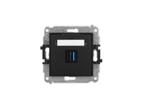 ICON Mechamizm gniazda pojedynczego USB A-A 3.0 czarny mat 12IGUSB-5