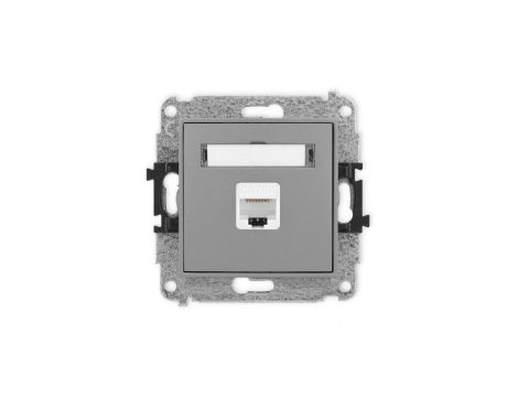 ICON Mechanizm gniazda komputerowego pojedynczego 1xRJ45, kat. 6A, 8-stykowy szary mat 27IGK-7