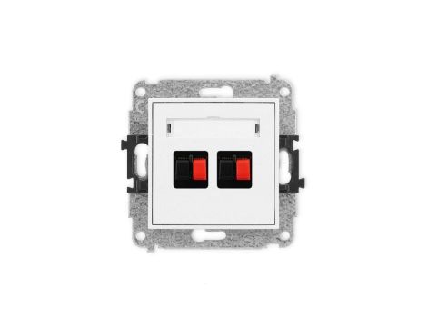 ICON Mechanizm gniazda głośnikowego podwójnego biały mat 25IGG-2