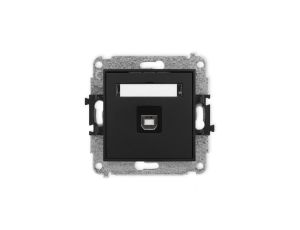 ICON Mechanizm gniazda pojedynczego USB A-B 2.0 czarny mat 12IGUSB-3