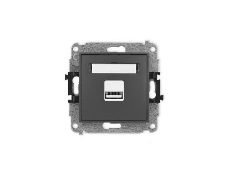 ICON Mechanizm ładowarki USB pojedynczej, 5V, 1A grafitowy mat 28ICUSB-1