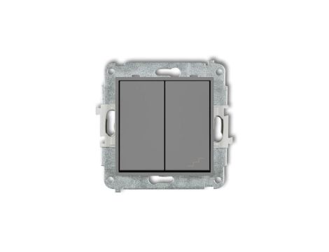 ICON Mechanizm łącznika jednobiegunowego ze schodowym (osobne zasilanie) szary mat 27IWP-10.2