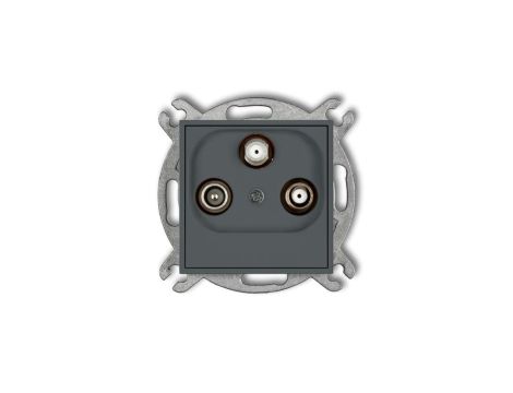 ICON Mechanizm gniazda abonenckiego 2 wyjścia SAT + TV grafitowy mat 28IGSN