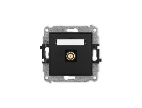 ICON Mechanizm gniazda antenowego pojedynczego typu F (SAT) pozłacany czarny mat 12IGF-1.1