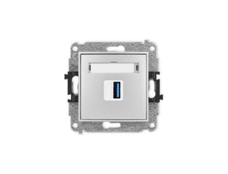 ICON Mechamizm gniazda pojedynczego USB A-A 3.0 srebrny metalik 7IGUSB-5