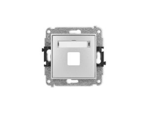 ICON Mechanizm gniazda multimedialnego pojednczego bez modułu (standard Keystone) srebrny metalik 7IGM-1P