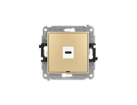 ICON Mechanizm gniazda pojedynczego 1xUSB C-C, bez pola opisowego złoty 29IGUSBBO-7