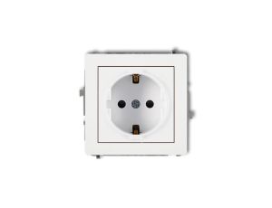 ICON Mechanizm gniazda pojedynczego z uziemieniem SCHUKO 2P+Z (przesłony torów prądowych) biały IGP-1sp