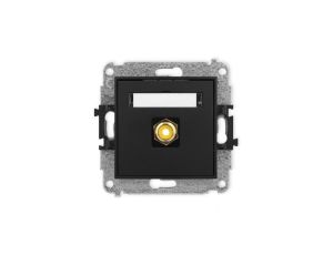 ICON Mechanizm gniazda pojedynczego RCA (typu cinch - żółty, pozłacany) czarny mat 12IGRCA-1