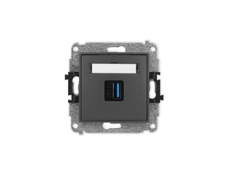ICON Mechamizm gniazda pojedynczego USB A-A 3.0 grafitowy mat 28IGUSB-5