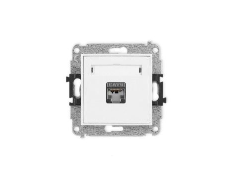 ICON Mechanizm gniazda komputerowego pojedynczego 1xRJ45, kat. 6, ekranowane, 8-stykowy biały mat 25IGK-5