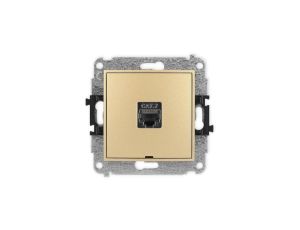 ICON Mechanizm gniazda komputerowego pojedynczego 1xRJ45, kat. 7, ekranowane, 8-stykowy, bez pola opisowego złoty 29IGKBO-9
