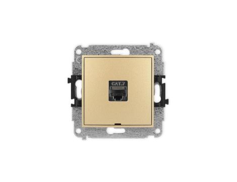 ICON Mechanizm gniazda komputerowego pojedynczego 1xRJ45, kat. 7, ekranowane, 8-stykowy, bez pola opisowego złoty 29IGKBO-9