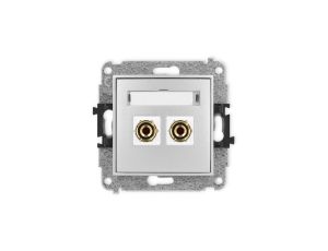 ICON Mechanizm gniazda głośnikowego poj. (typu banan - czerwony i czarny, pozłacany, 4 mm2, do lutowania) srebrny metalik 7IGG-3