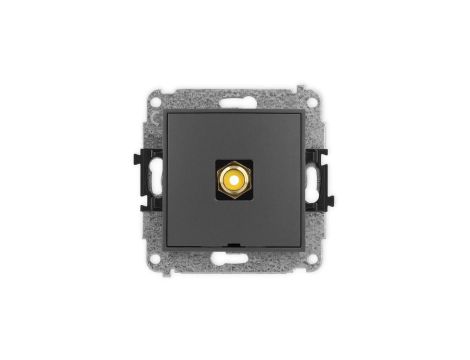 ICON Mechanizm gniazda pojedynczego RCA, bez pola opisowego (typu cinch - żółty, pozłacany) grafitowy mat 28IGRCABO-1