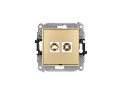 ICON Mechanizm gniazda głośnikowego poj., bez opisu (typu banan - czerwony i czarny, pozłacany, 4 mm2, skręcany) złoty 29IGGBO-4