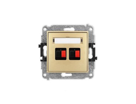 ICON Mechanizm gniazda głośnikowego podwójnego złoty 29IGG-2
