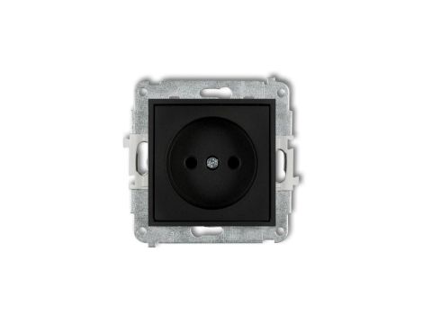 ICON Mechanizm gniazda pojedynczego bez uziemienia 2P (przesłony torów prądowych) czarny mat 12IGP-1p