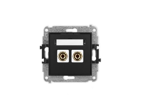 ICON Mechanizm gniazda głośnikowego pojedynczego (banan - czerwony i czarny, pozłacany, 4 mm2, do lutowania) czarny mat 12IGG-3