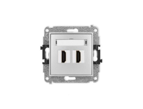 ICON Mechanizm gniazda podwójnego HDMI 2.0 srebrny metalik 7IHDMI-4