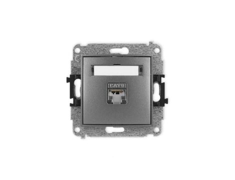 ICON Mechanizm gniazda komputerowego pojedynczego 1xRJ45, kat. 5e, ekranowane, 8-stykowy grafitowy 11IGK-1e