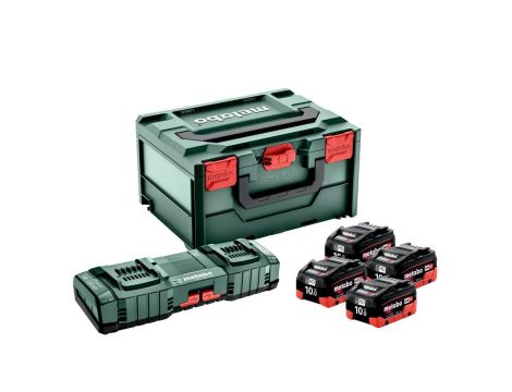 METABO AKUMULATOR 18V 10,0Ah LiHD x4 +ŁAD. ASC 145 DUO