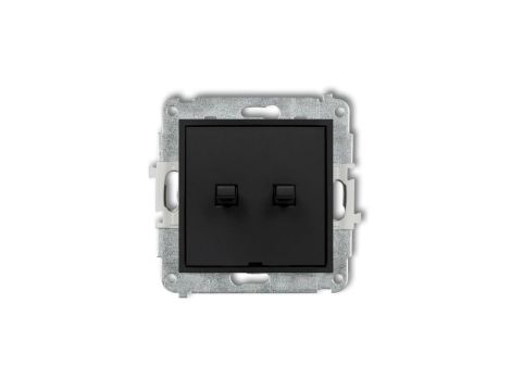 ICON Mechanizm łącznika podwójnego schodowego w stylu amerykańskim (dwa klawisze bez piktogramów) czarny mat 12IWPUS-33.1