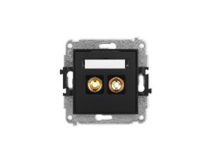 ICON Mechanizm gniazda głośnikowego pojedynczego (typu banan - czerwony i czarny, pozłacany, 4 mm2, skręcany) czarny mat 12IGG-4