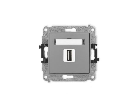 ICON Mechanizm gniazda pojedynczego USB A-A 2.0 szary mat 27IGUSB-1