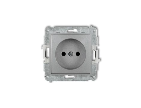 ICON Mechanizm gniazda pojedynczego bez uziemienia 2P (przesłony torów prądowych) srebrny metalik 7IGP-1p