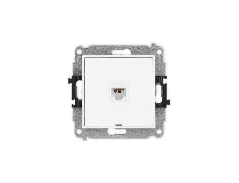 ICON Mechanizm gniazda komputerowego pojedynczego 1xRJ45, kat. 6A, 8-stykowy, bez pola opisowego biały IGKBO-7