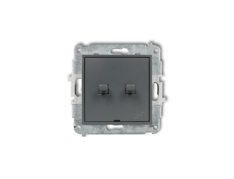 ICON Mechanizm łącznika jednobiegunowego ze schodowym (osobne zasilanie) w stylu amerykańskim grafitowy mat 28IWPUS-10.2