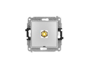 ICON Mechanizm gniazda pojedynczego RCA, bez pola opisowego (typu cinch - żółty, pozłacany) srebrny metalik 7IGRCABO-1