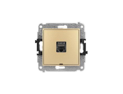 ICON Mechanizm gniazda komputerowego pojedynczego 1xRJ45, kat. 8, ekranowane, 8-stykowy, bez pola opisowego złoty 29IGKBO-11