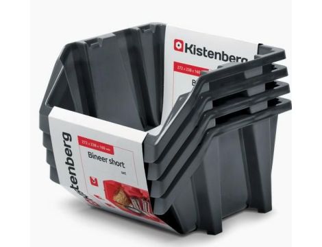 KISTENBERG KUWETY 28 BINEER SHORT 4szt. CZARNE 272x238x160mm