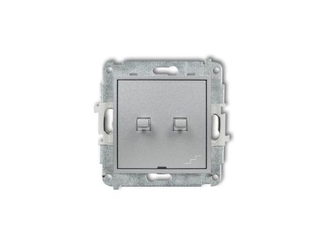 ICON Mechanizm łącznika jednobiegunowego ze schodowym (osobne zasilanie) w stylu amerykańskim srebrny metalik 7IWPUS-10.2