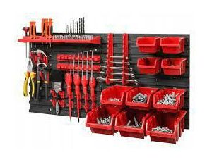 KISTENBERG  TABLICA WARSZTATOWA Z KUWETAMI CZARNA 80x40cm 2szt CZERWONA