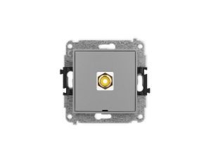 ICON Mechanizm gniazda pojedynczego RCA, bez pola opisowego (typu cinch - żółty, pozłacany) szary mat 27IGRCABO-1