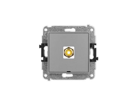 ICON Mechanizm gniazda pojedynczego RCA, bez pola opisowego (typu cinch - żółty, pozłacany) szary mat 27IGRCABO-1