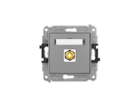 ICON Mechanizm gniazda pojedynczego RCA (typu cinch - żółty, pozłacany) szary mat 27IGRCA-1